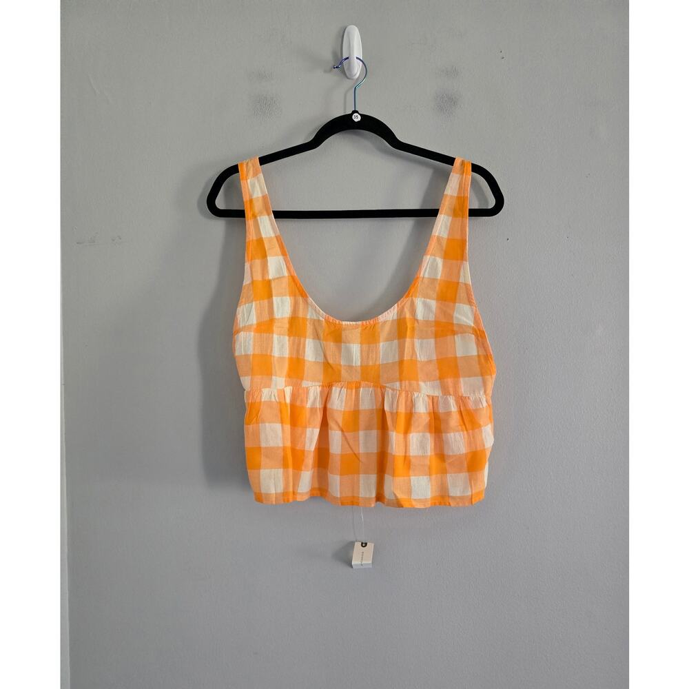 Anthropologie Orange Plaid Tank Top M NWT - Picture 6 of 6